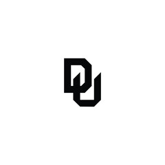 DU monogram logo design letter text name symbol monochrome logotype alphabet character simple logo