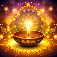 Happy Diwali Diya Lantern Graphic - Indian Festival of Lights image background 