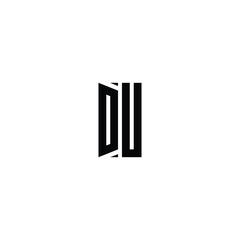 DU monogram logo design letter text name symbol monochrome logotype alphabet character simple logo