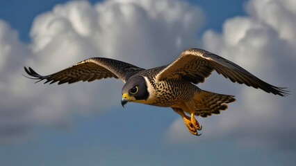 Peregrine Falcon,  A Peregrine Falcon in Flight, Capturing the Essence of Speed and Power