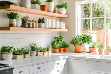 Minimalist Kitchen with Greenery