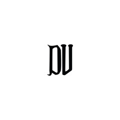 DU monogram logo design letter text name symbol monochrome logotype alphabet character simple logo