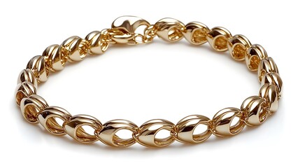 Obraz premium Gold Chain Bracelet Jewelry Fashion Accessory Isolated White Background