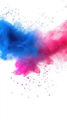 Obraz premium Abstract colorful smoke in blue and pink hues, creating a vibrant visual effect.