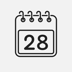 Vector icon page calendar - day 28