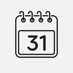 Vector icon page calendar - day 31