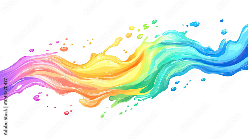 Poster vibrant rainbow splashes set against a transparent background generative ai
