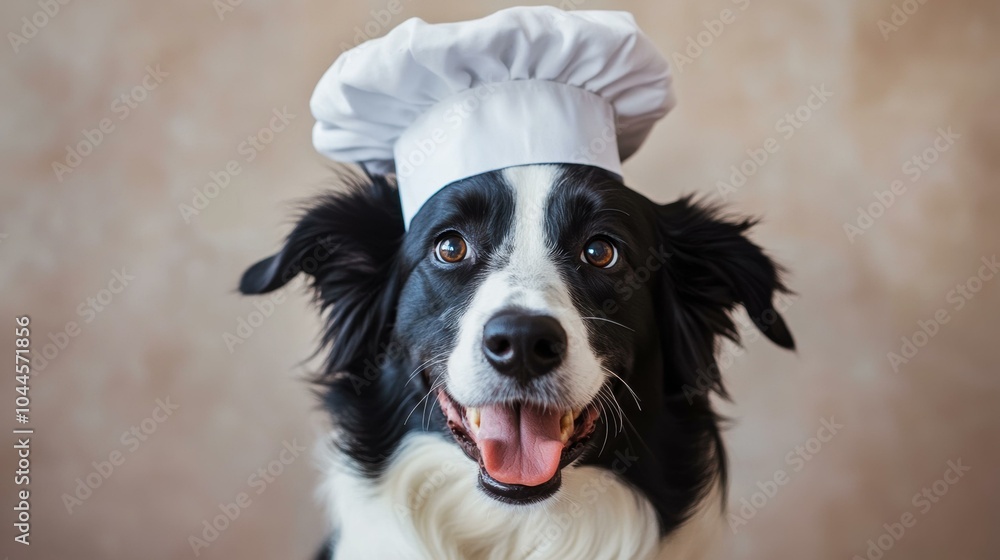 Canvas Prints A dog wearing a chef's hat. AI.