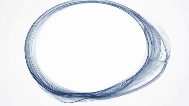 Particles zen circle fluid ink motion loop on white background animation, slow motion. Towards Camera. 4K Video