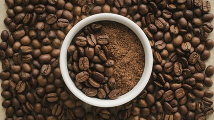 Fototapeta premium Creamy Coffee with smoke on a dark wood background