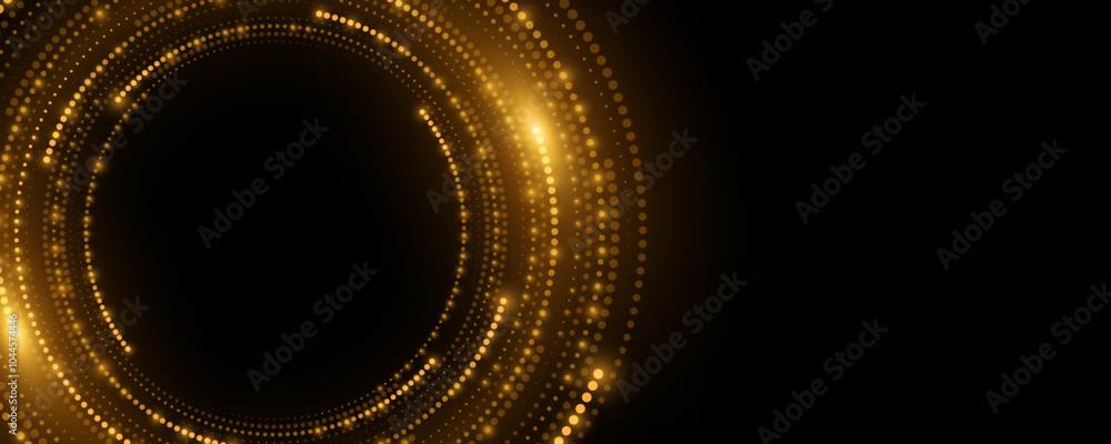 Poster abstract futuristic background. digital circles of glowing dots. big data visualization into cybersp