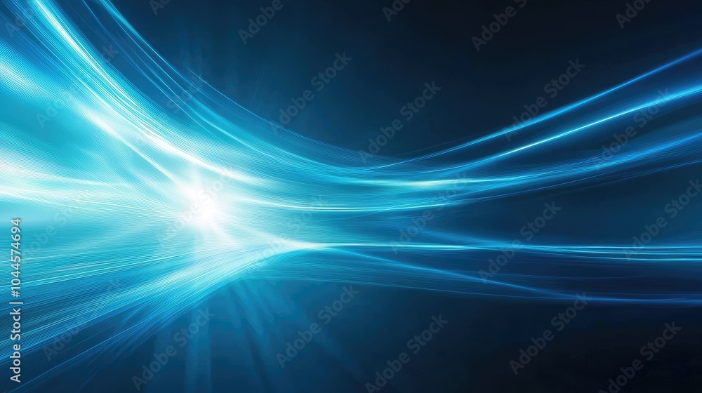 Poster smooth blue gradient background with glowing, radiant lines creating a futuristic, professional desi