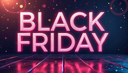 Classic disco-inspired palette with Black Friday banner text in shimmering neon.