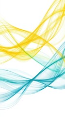 Naklejka premium Abstract design featuring flowing lines in yellow and teal, creating a dynamic visual effect.