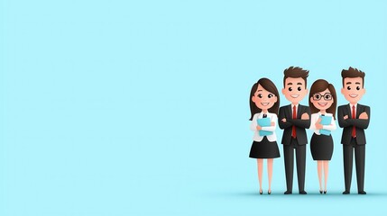 Fototapeta premium Leadership training, figure guiding team, flat design illustration ,clean background