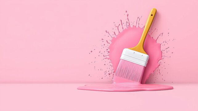 Rebranding, paintbrush changing company logo, flat design illustration ,clean background