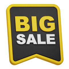 big sale promotion 3d icon isolated on the white background