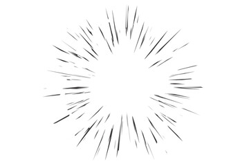 Manga speed lines effect. Comic radial vector superhero background with rays of light. Bomb explosion frame. Abstract roar scream and concentric glow. © Chorna_L
