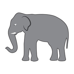A vector illustration of an elephant silhouettes icon