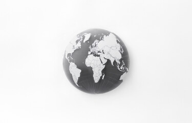 Fototapeta premium A simple, black and white image of the earth on a white background.