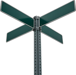 blank street sign isolated on white background