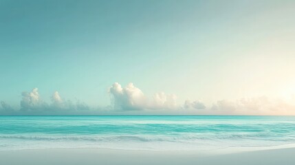 Obraz premium Tranquil Seascape with Soft Clouds and Calm Waters