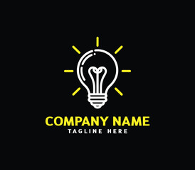 Light bulb logo design. Line bulb logo. Modern bulb logo. Outline bulb logo design template vector