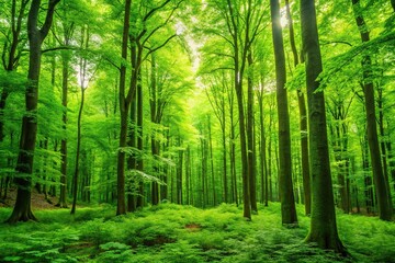 Fototapeta premium Nature background of green forest