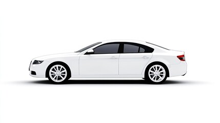 Naklejka premium Sleek White Sedan on a Minimalist Background