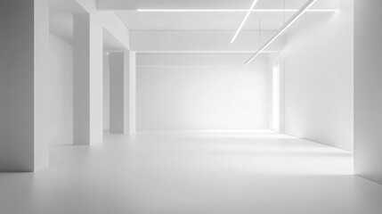 Obraz premium studio with a smooth white background and soft, diffused lighting.