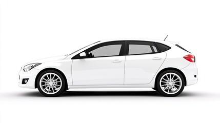 Fototapeta premium Sleek White Hatchback Car