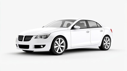 Naklejka premium Sleek White Sedan