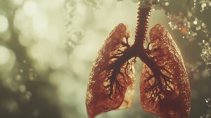 A high-resolution, dramatic close-up of human lungs
