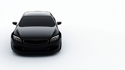 Sleek Black Car on Minimalist Background