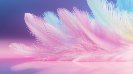 Obraz premium background macro feathers barely pink pantone color, digital art, realism style