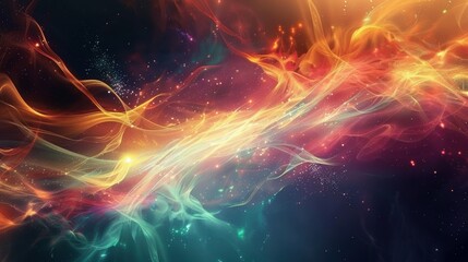 Obraz premium Energetic Abstract Shapes with Colorful Bursts