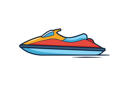 colorful jet ski on white background clip art preview