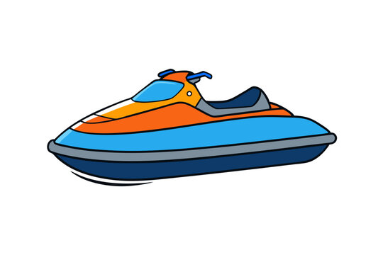 colorful jet ski on white background clip art preview
