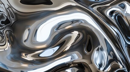 Smooth Liquid Metal Texture with Reflective Surface