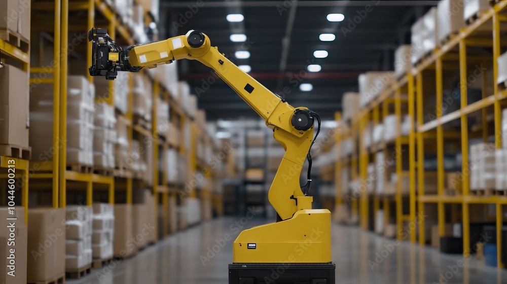 Poster robot arm revolutionizing item picking in advanced warehousing