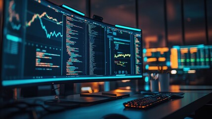 A detailed view of an SEO specialist monitor displaying keyword analysis, emphasizing the strategic nature of search engine optimization.