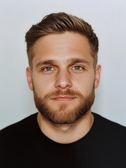 Obraz premium portrait of a bearded man with serious expression