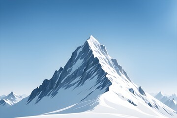 wallpaper illustration of a lone snow-covered mountain peak