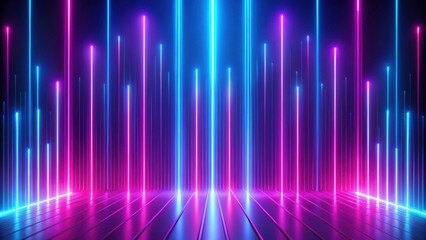 Abstract neon background with ascending pink and blue glowing lines, perfect for wallpaper or background, rendering, abstract