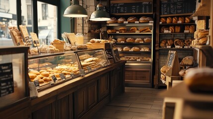 A Rustic Bakery Filled With Freshly Baked Bread