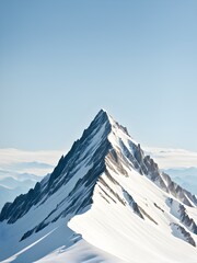 wallpaper illustration of a lone snow-covered mountain peak