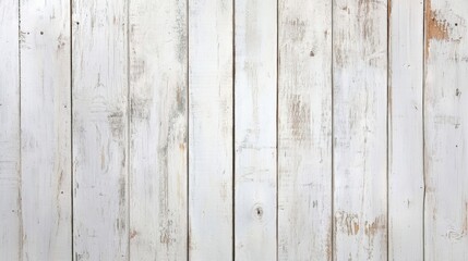 Fototapeta premium Weathered white wooden boards create a rustic textured backdrop ideal for vintage design themes