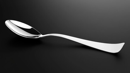 Elegant Silver Spoon on Dark Background