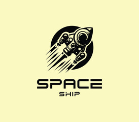 Futuristic spaceship logo design. Creative spaceship modern world creative Logo template vector