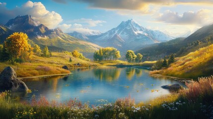 Obraz premium Discovering the Wonders of Nature Family Journey Through Breathtaking Scenic Landscapes